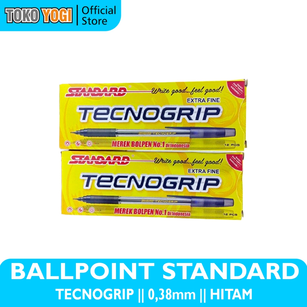 

STANDARD BALLPOINT PEN TECNOGRIP 0.38 TINTA HITAM ( 1 PACK = 12 PCS)