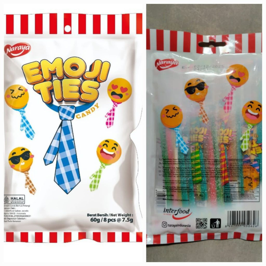 

permen emoji ties Naraya isi60gr(8pcs)
