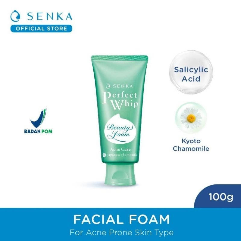 SENKA Perfect Whip Beauty Foam Acne Care 100g | Acne Facial Wash