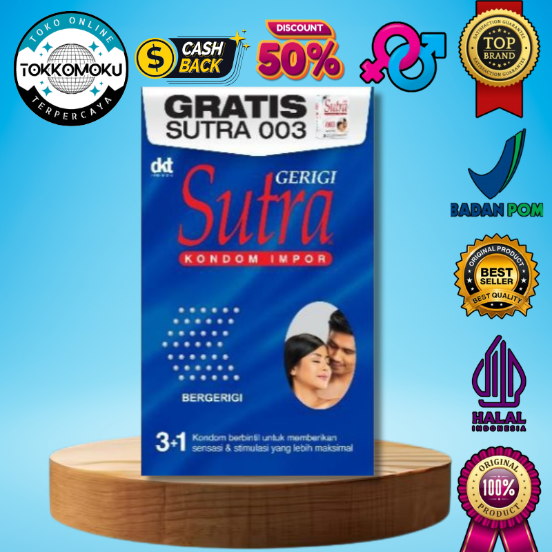 Sutra Biru isi 3 Gratis 1 Sutra 003 | Sutra Gerigi | Kondom Tipis Dan Halus / Kondom Sutra