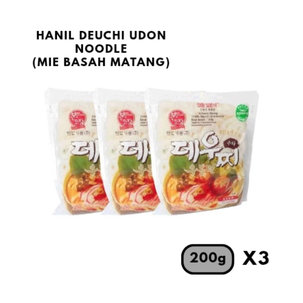 

3pcs Bon Go Jang Hanil Deuchi Udon Noodle / Mie Udon Matang Korea 200 Gr
