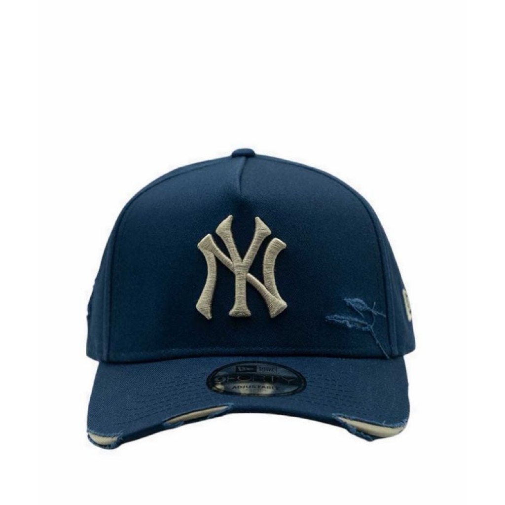 Topi New Era Original Cotton Damage Navy Grey A Frame