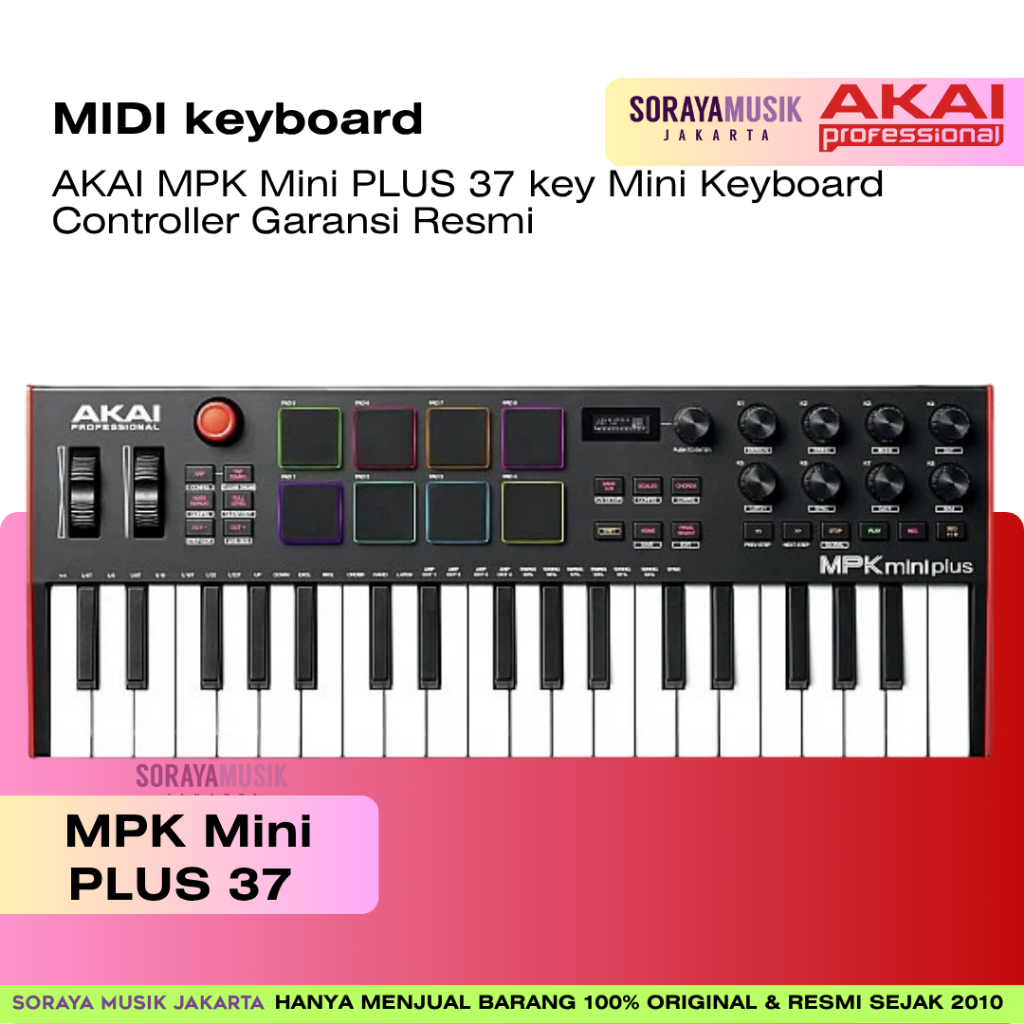 AKAI MPK Mini PLUS 37 key Mini Keyboard Controller Garansi Resmi
