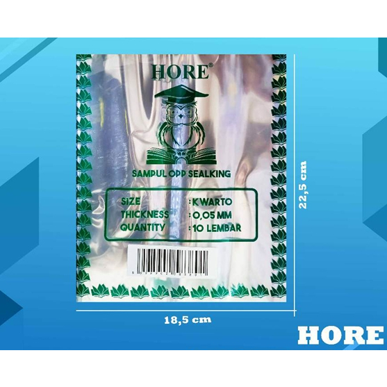 

HORE SAMPUL PLASTIK OPP SEALKING 0.05 MM KWARTO/BOXY/LKS/FOLIO ISI 10 LEMBAR
