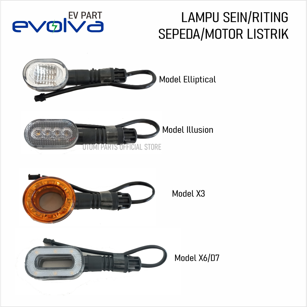 EVOLVA - LAMPU SEIN/RITING SET UNTUK SEPEDA LISTRIK MOTOR LISTRIK UNIVERSAL