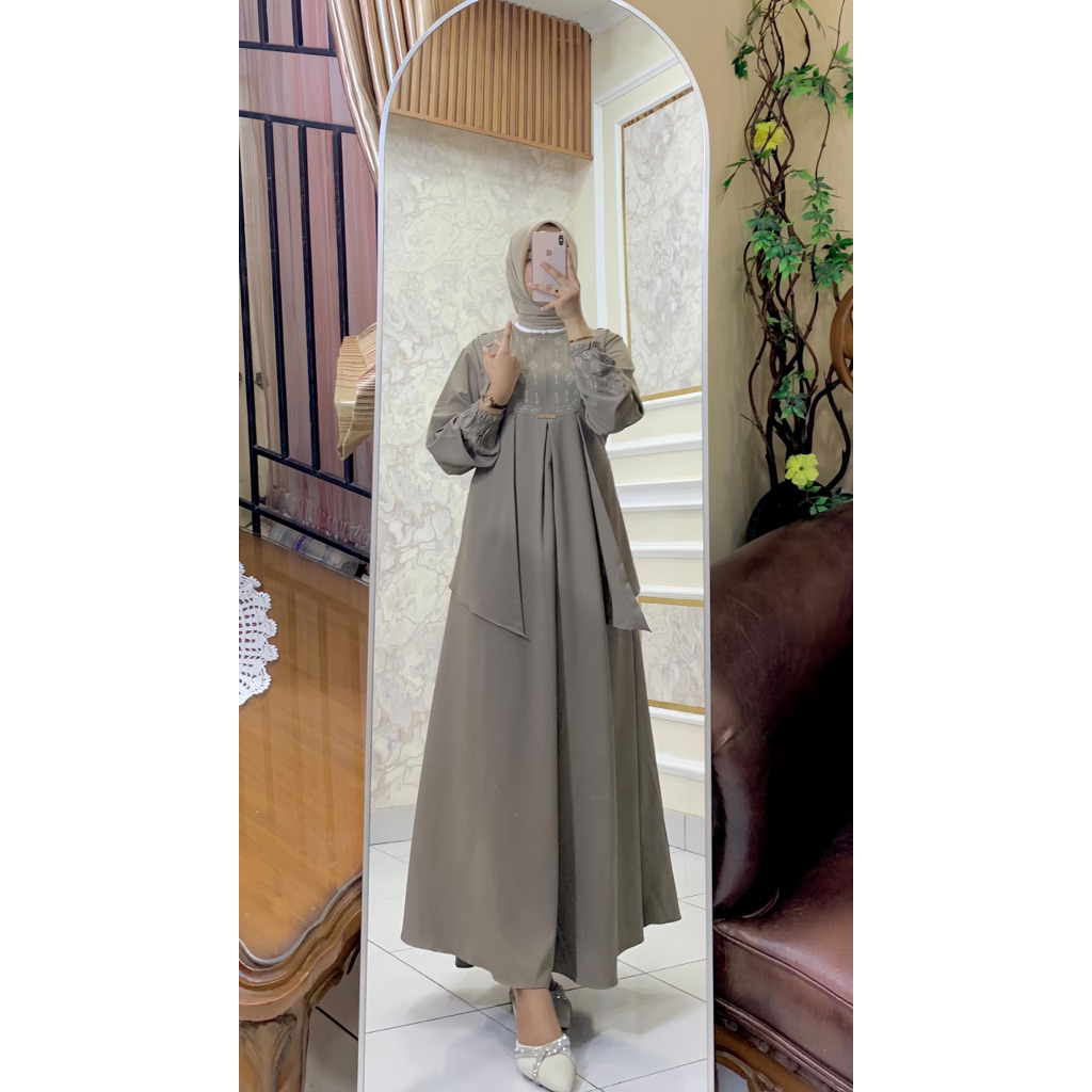 GAMIS JASMINE ZIKRA PREMIUM DHIYA DESIGN Terbaru, Cantik, Elegan, Mewah kekinian, GamisDress, Busui,