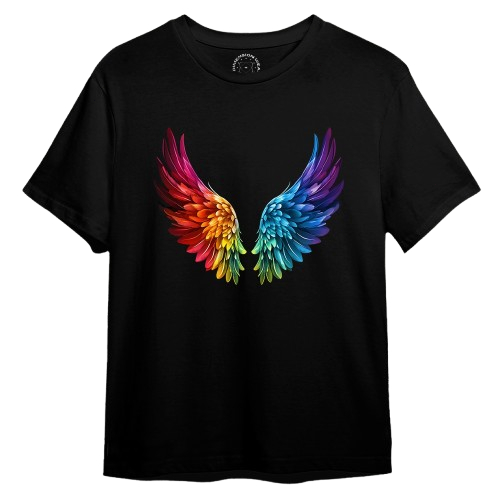 Kaos Limited Penjaga Kuantum Glow Wings - Pola UV Reactive Berubah Saat Gerak, Katun Premium 260gsm,