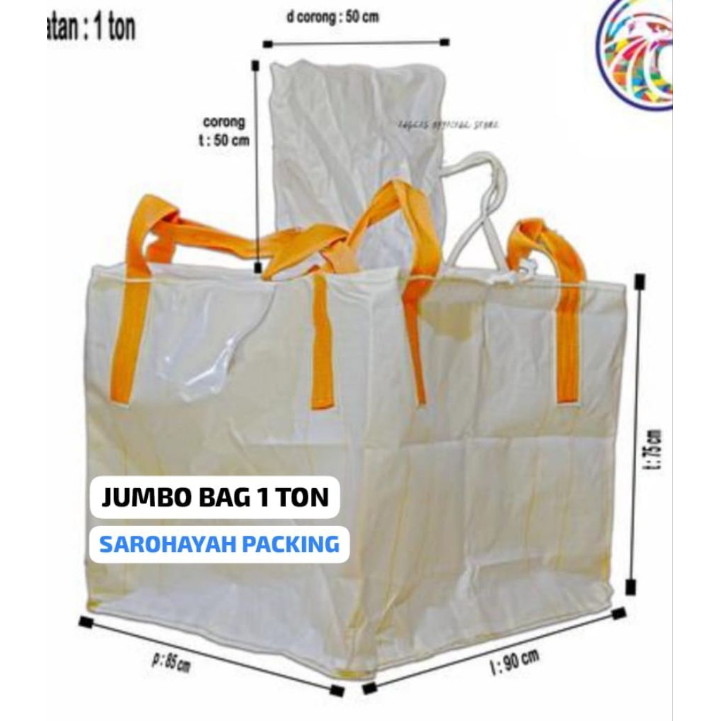 Karung Jumbo Bag 1 Ton Terlaris Jumbo Murah Bag Bekas 1 Ton (putih)