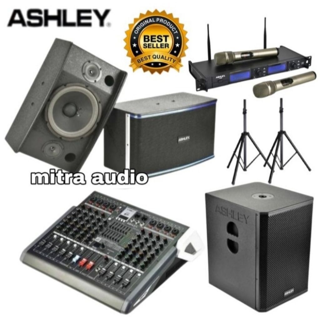 Paket sound system speaker pasif ASHLEY 10 inch subwoofer aktif ASHLEY 12 inch