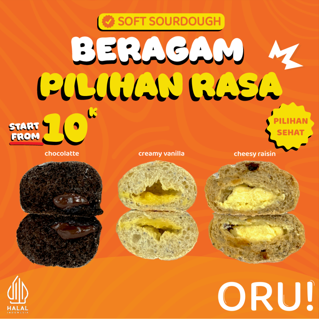 

[PROMO] ROTI MACAN / SOFT SOURDOUGH | Belgium Chocolatte | Creamy Vanilla | Cheesy Raisin - ORU Indonesia
