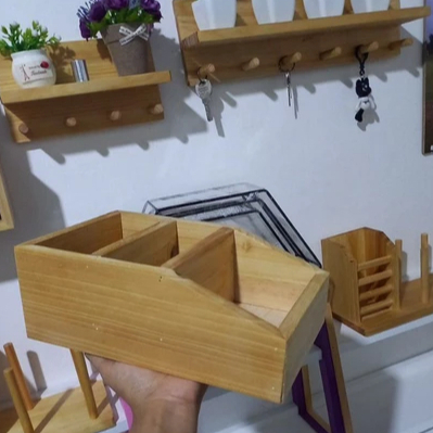 Rack Rak Tempat Snack Kopi Instan Rak 3 Sekat Minimalis Serbaguna