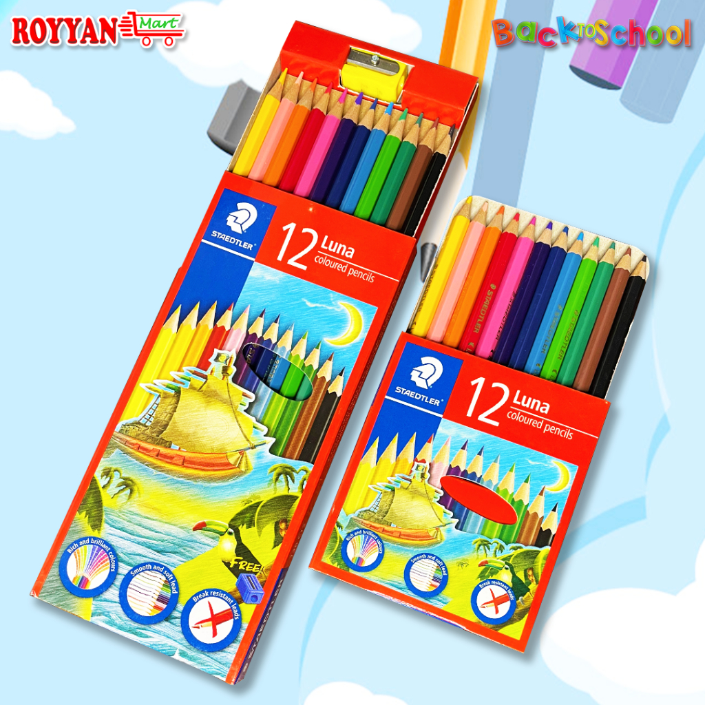 

PROMO Pensil warna LUNA Staedtler 12 color Ready Panjang & Pendek Free Rautan