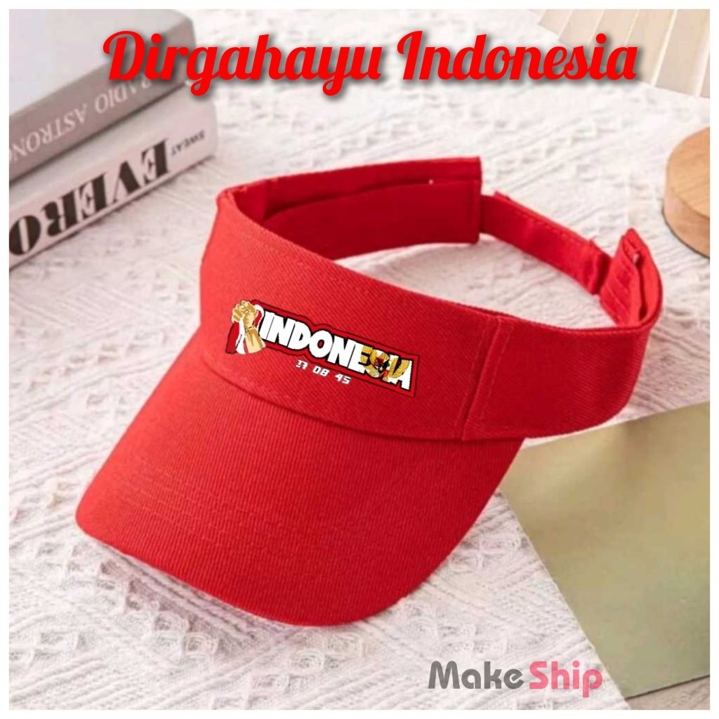 Topi Merah Putih Spesial Hut Indonesia Topi Caddy Golf Merah Putih