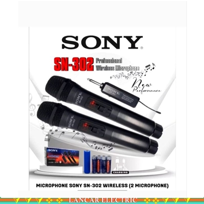 MICROPHONE SONY SN 302 tanpa kabel untuk karaoke isi 2 mic suara jernih dan bersih