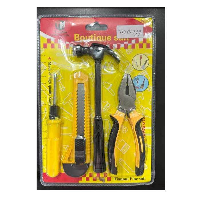 obeng palu set 4 pc tianmu (obeng,palu,pisau karter,tang kombinasi) set Murah