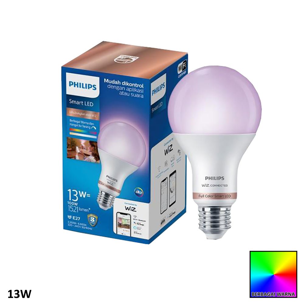 Philips Lampu Bohlam LED Smart WiFi Wiz 13Watt Tunable Color RGB