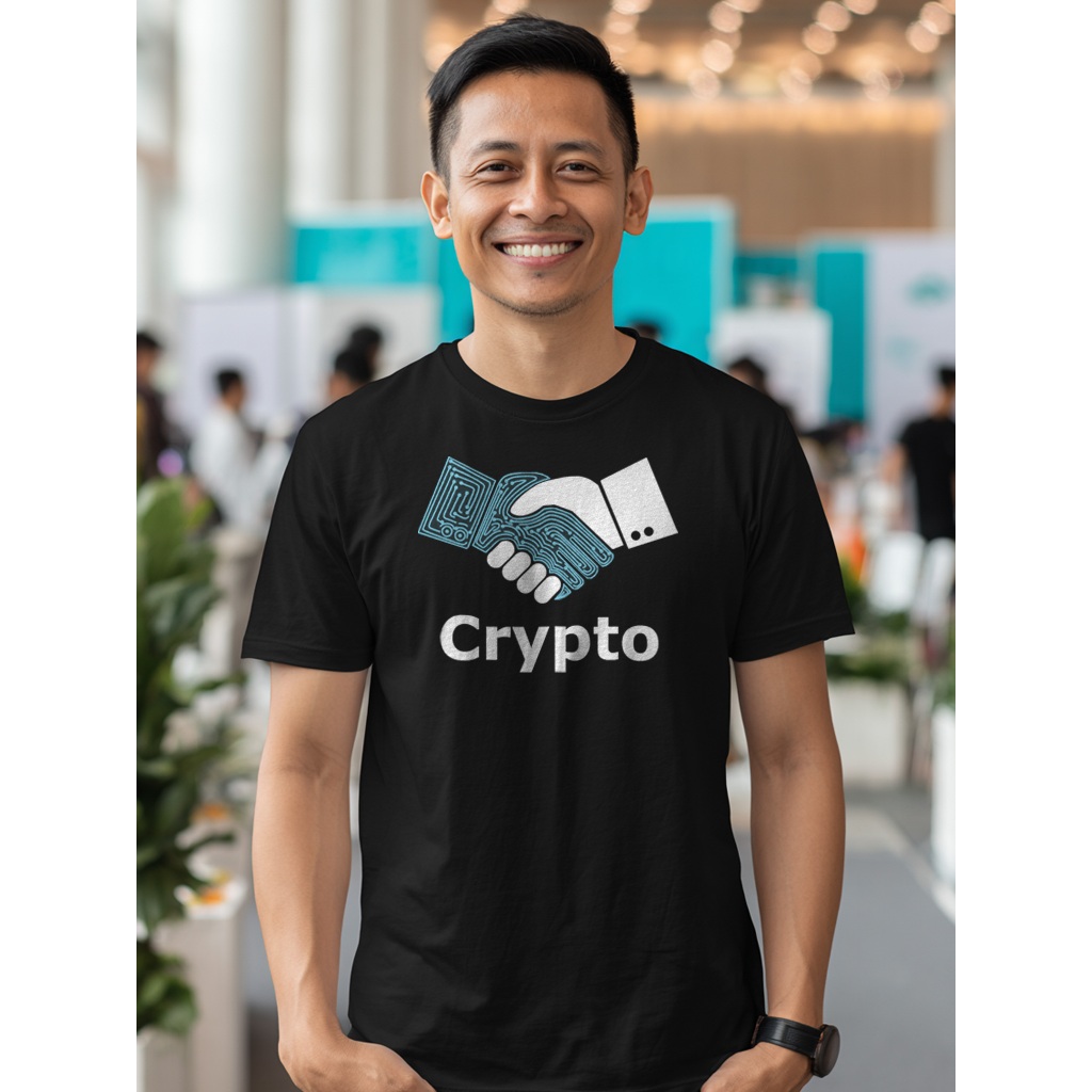 T-shirt Kaos Crypto "Crypto Handshake" - Kaos Web3 Brotherhood / Kaos Trader Crypto / Kaos Crypto Br