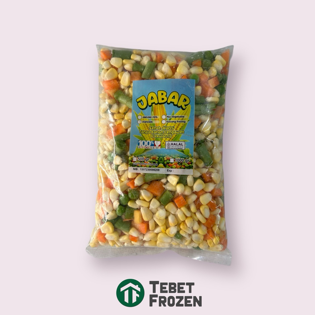 

JABAR MIX VEGIE KEMASAN POLOS 500GR - TEBET FROZEN