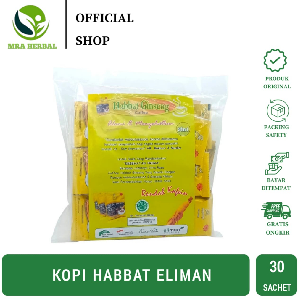 

Kopi Habbat Eliman 30 Sachet | Habbat Ginseng Coffee 5 In 1