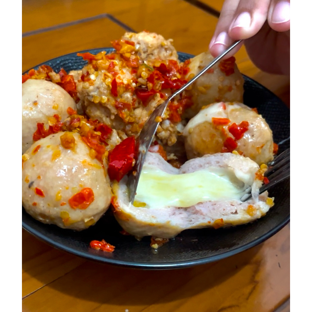 

basozan.id Bakso isi keju mozarella isi 5 Pcs
