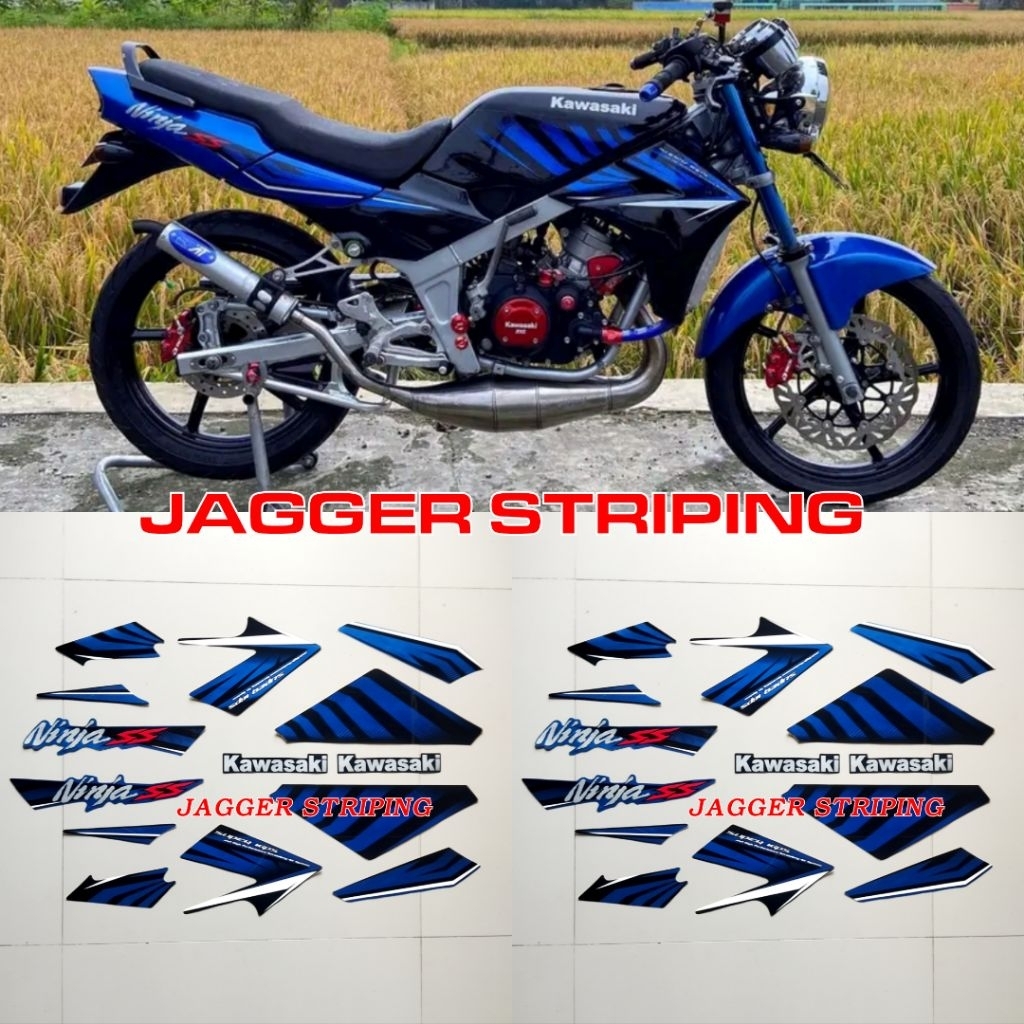 Striping Ninja SS ZEBRA  tahun 2014 BIRU (high quality) metalik
