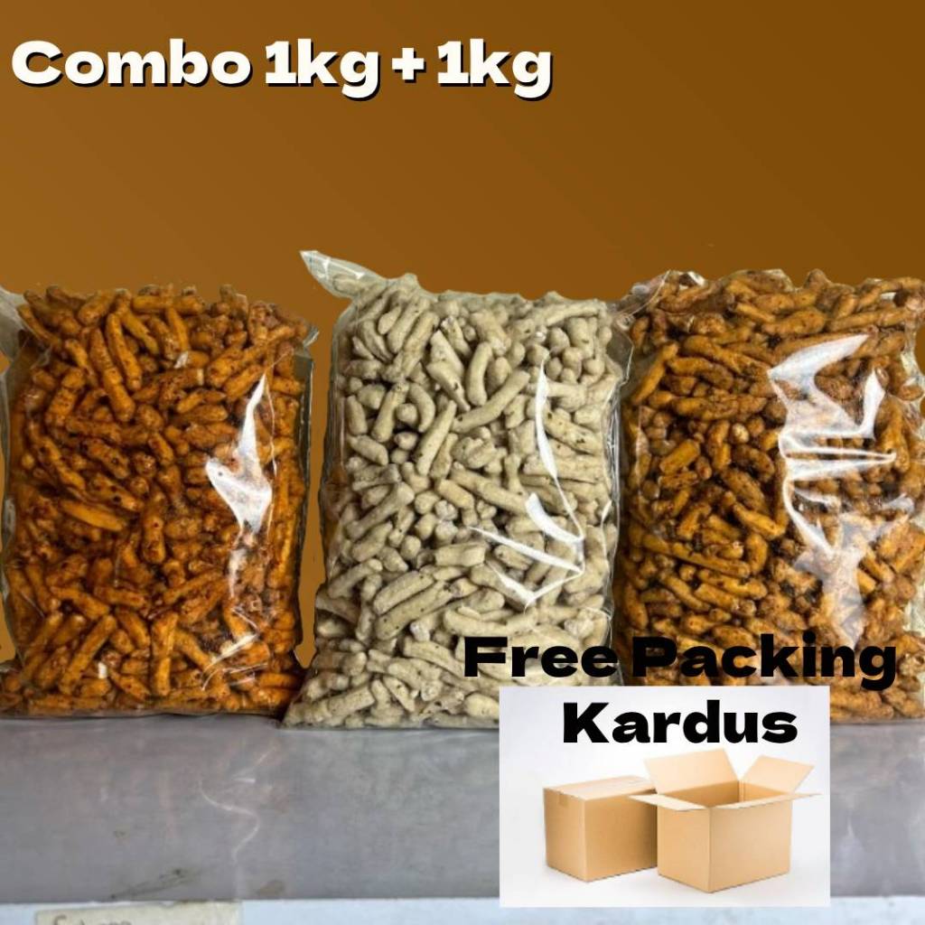 

Basreng Stik Daun Jeruk Paket Combo Original 1KG Pedas Extra 1KG