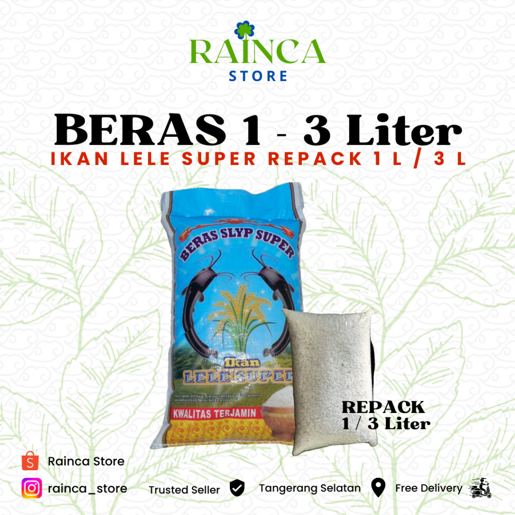 

Beras Ikan Lele Super Repack 1 liter 1 l 1l 3 liter 3l 3 l Tangerang Selatan