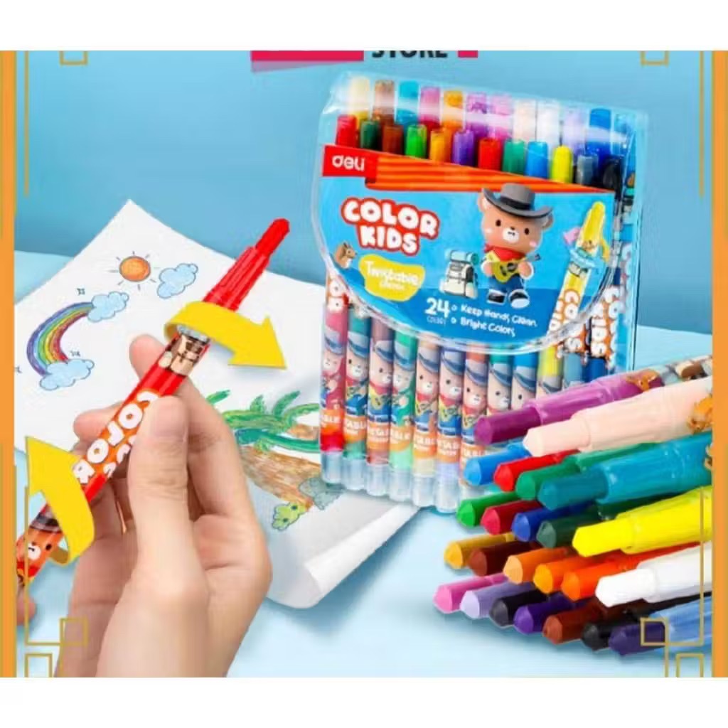 

DELI Twistable Crayon / Krayon Putar 12 Warna EC 216-12