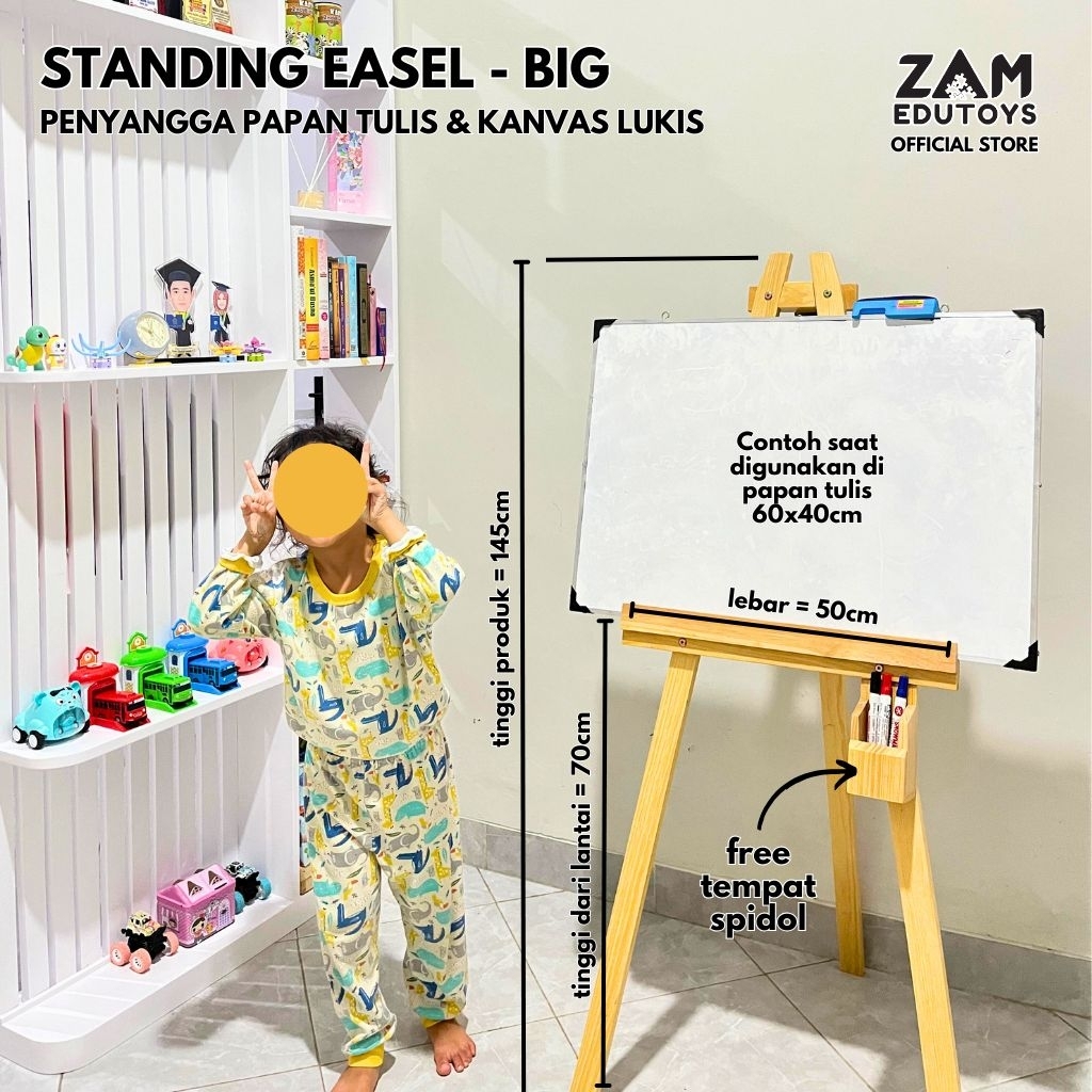 

ZAM Edutoys - Standing Easel Big Penyangga Papan Tulis
