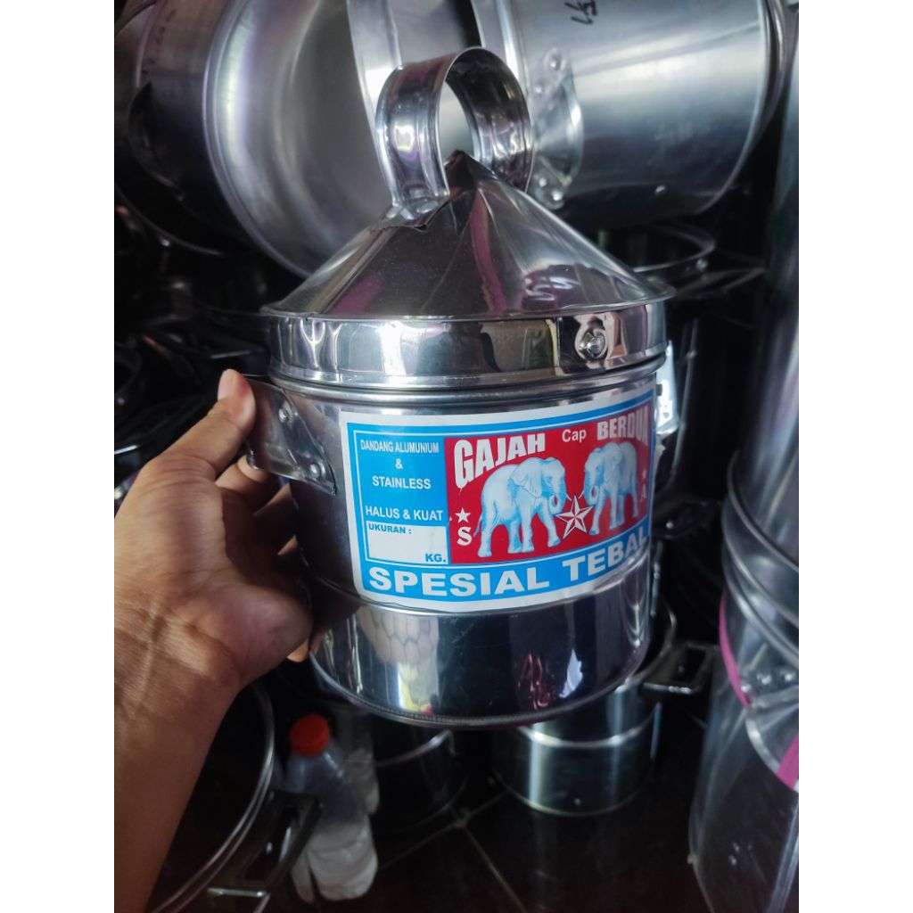 gajah berdua panci kukus nasi 1kg stainless murah
