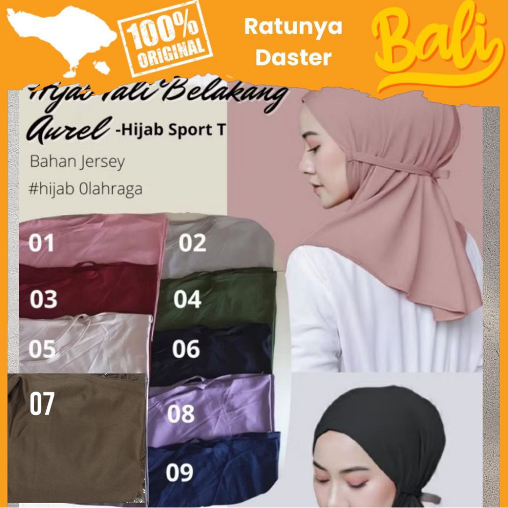 Hijab Instan Sport Aurel Tali Belakang Jilbab Instan Olahraga Adem