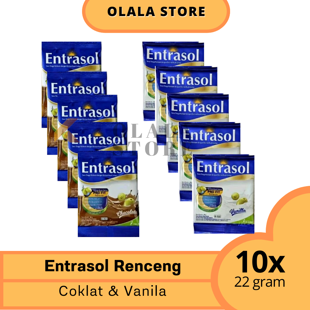 

Entrasol Renceng isi 10 Sachet / Susu Bubuk Tinggi Kalsium Membantu Memelihara Kepadatan Tulang