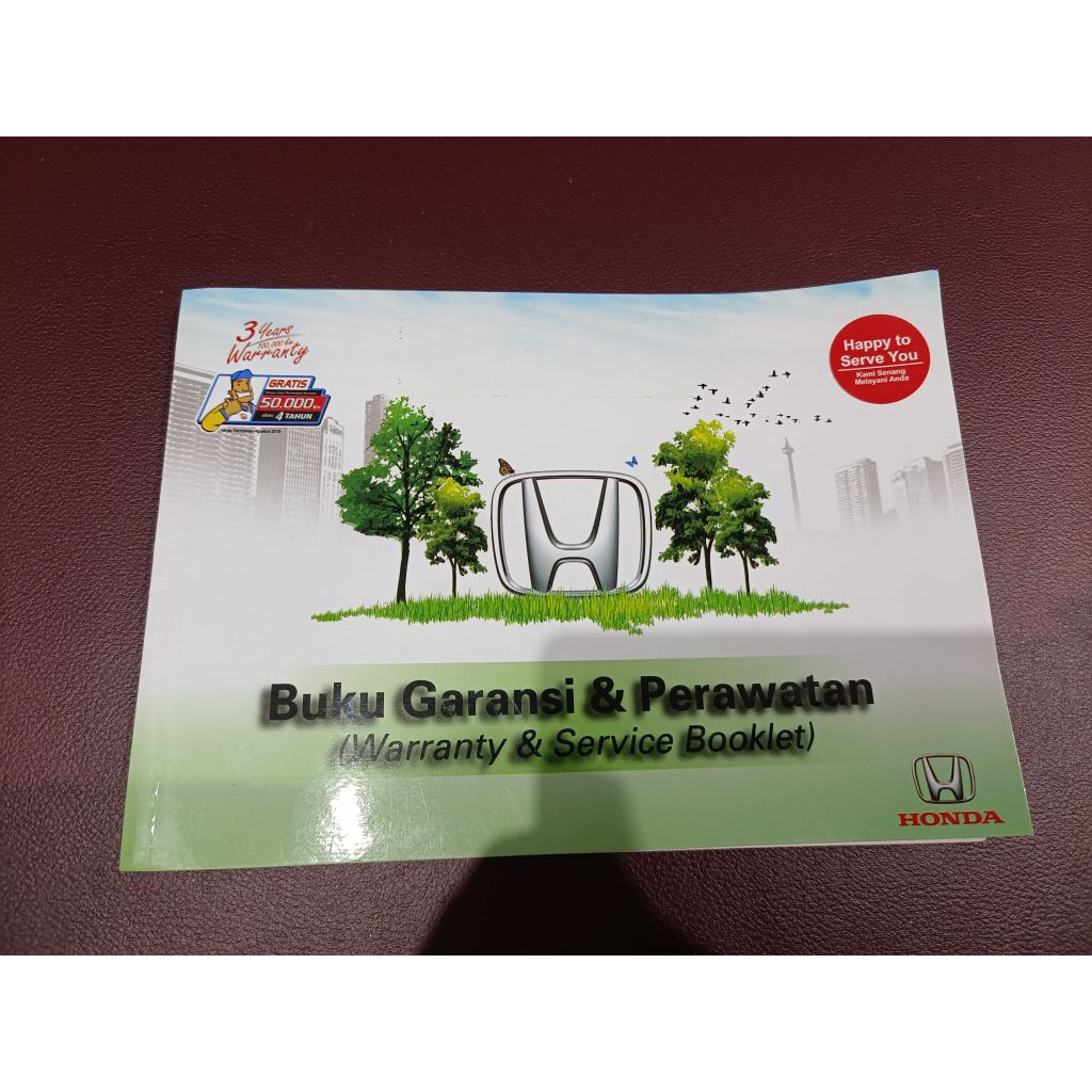 BUKU SERVIS MOBIL HONDA KONDISI BEKAS