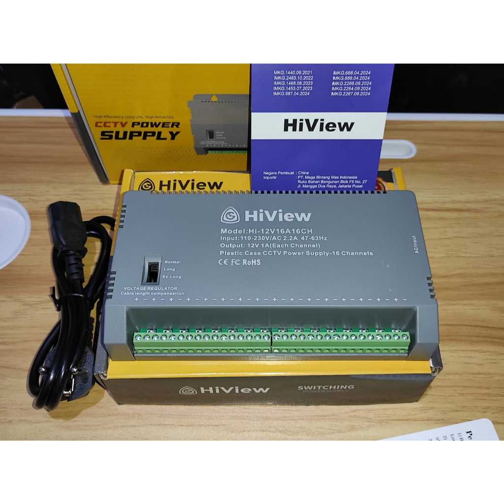Power Supply CCTV HIVIEW Adaptor Switching 16ch HIVIEW Adaptor CCTV 16 port kamera