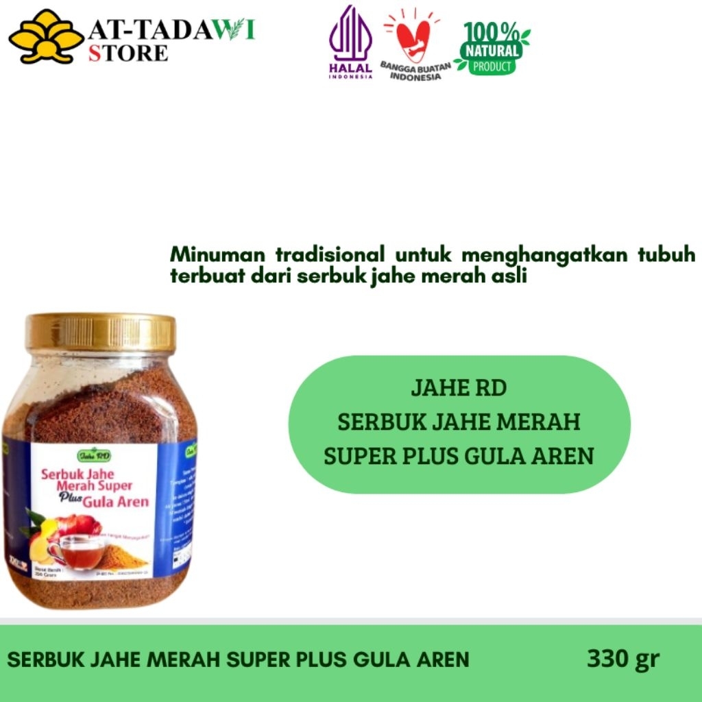 

JAHE RD - SERBUK JAHE MERAH SUPER PLUS GULA AREN - minuman hangat menyegarkan berbahan dasar herbal - 250 gr