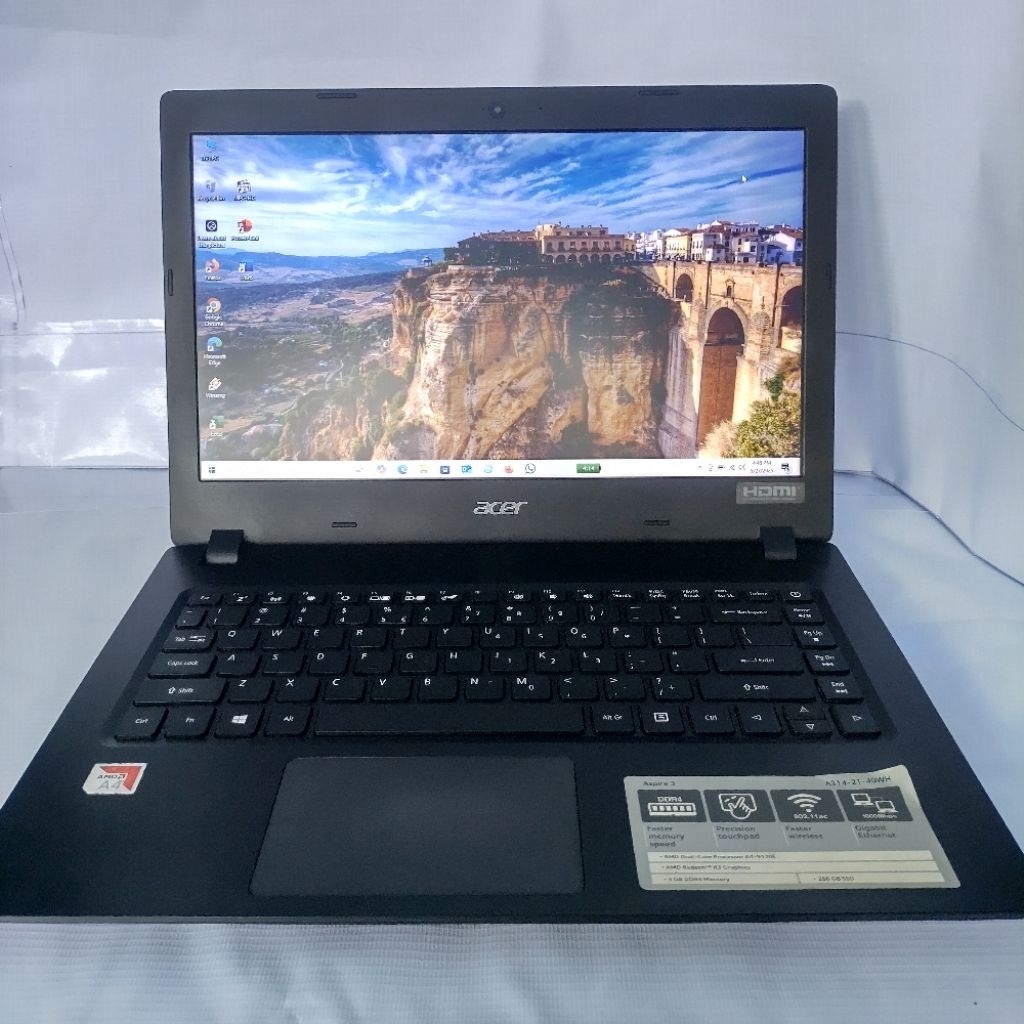 LAPTOP MURAH ACER ASPIRE 3 A314 21 AMD A4-9120e RAM 8GB SSD 256GB