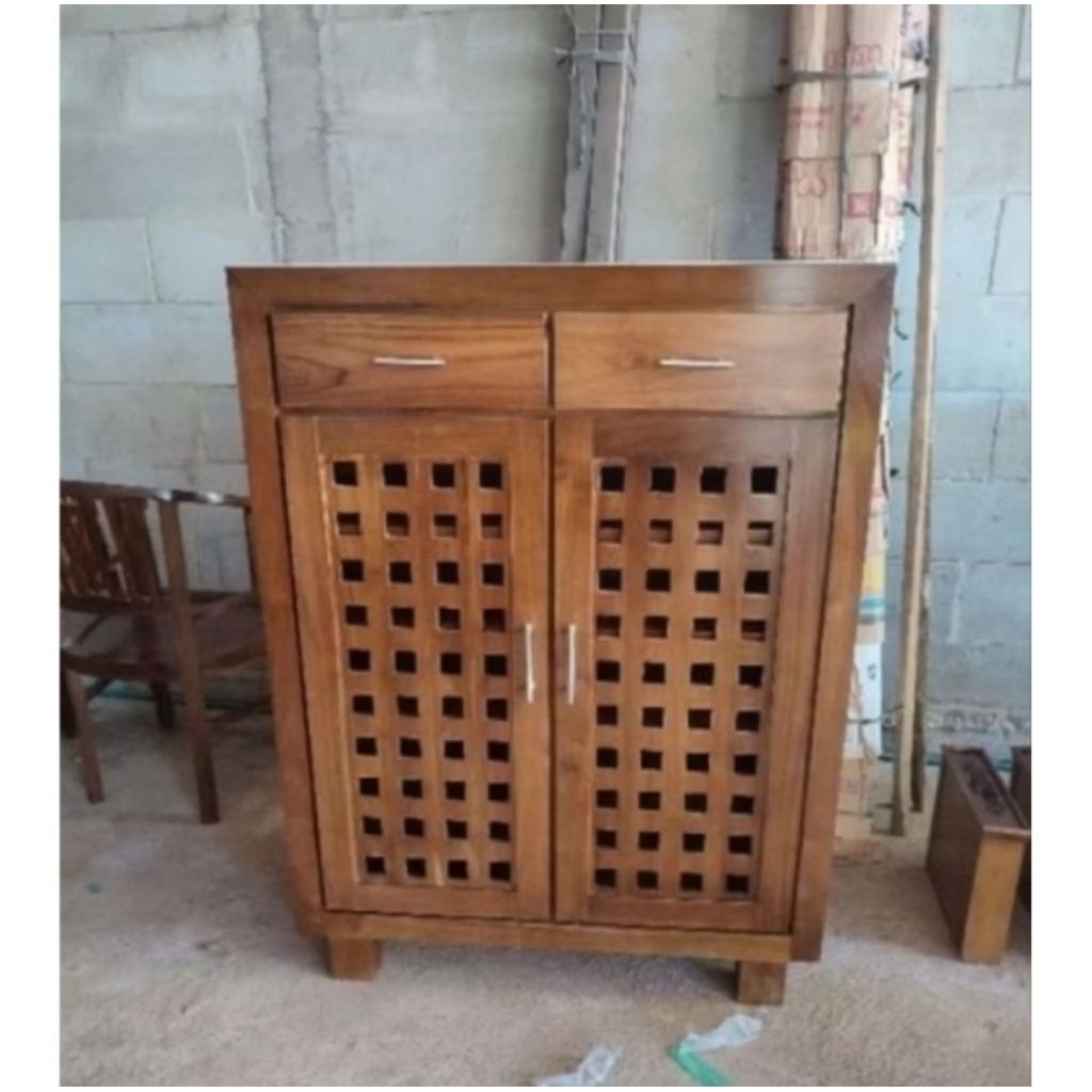 Rak Sepatu Minimalis Kayu Jati Rak Sepatu Retro Kayu Jati