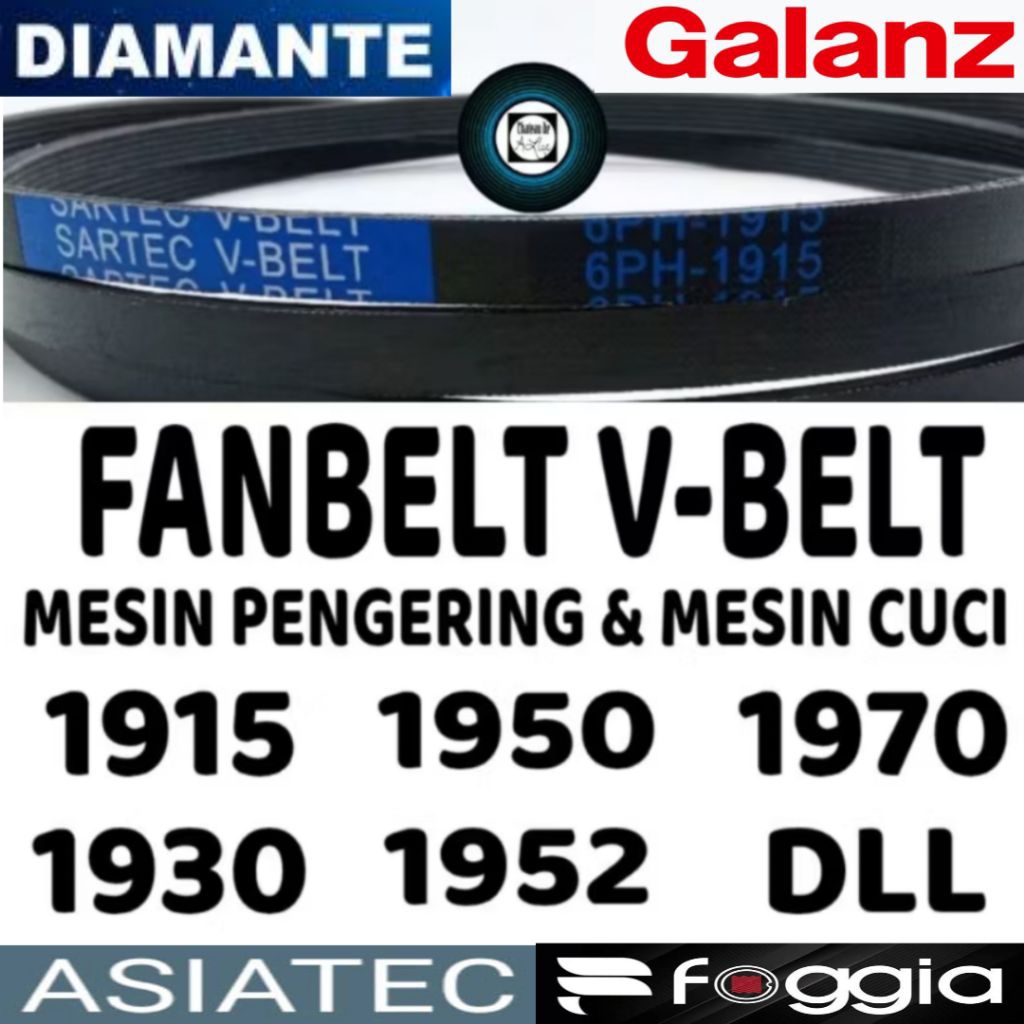 fanbelt V-Belt mesin pengering dryer pengering diamante 6 PH 19156 PH 1930
6 PH 1950
6 PH 1952
6 PH 