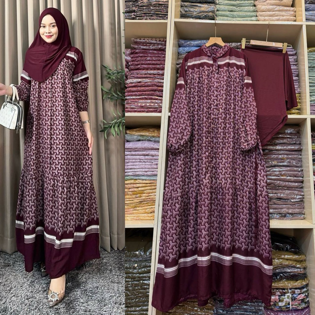 GAMIS ALUNA FREE SET BERGO // GAMIS KEKINIAN // FREE HIJAB // BERGO