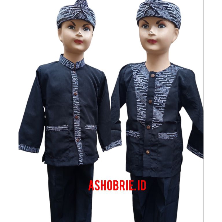 KODE X53D CoupleBaju Pangsi Batik AnakDewasaStelan Baju Adat GuruMuridBaju SaminBaju Tradisional Umu