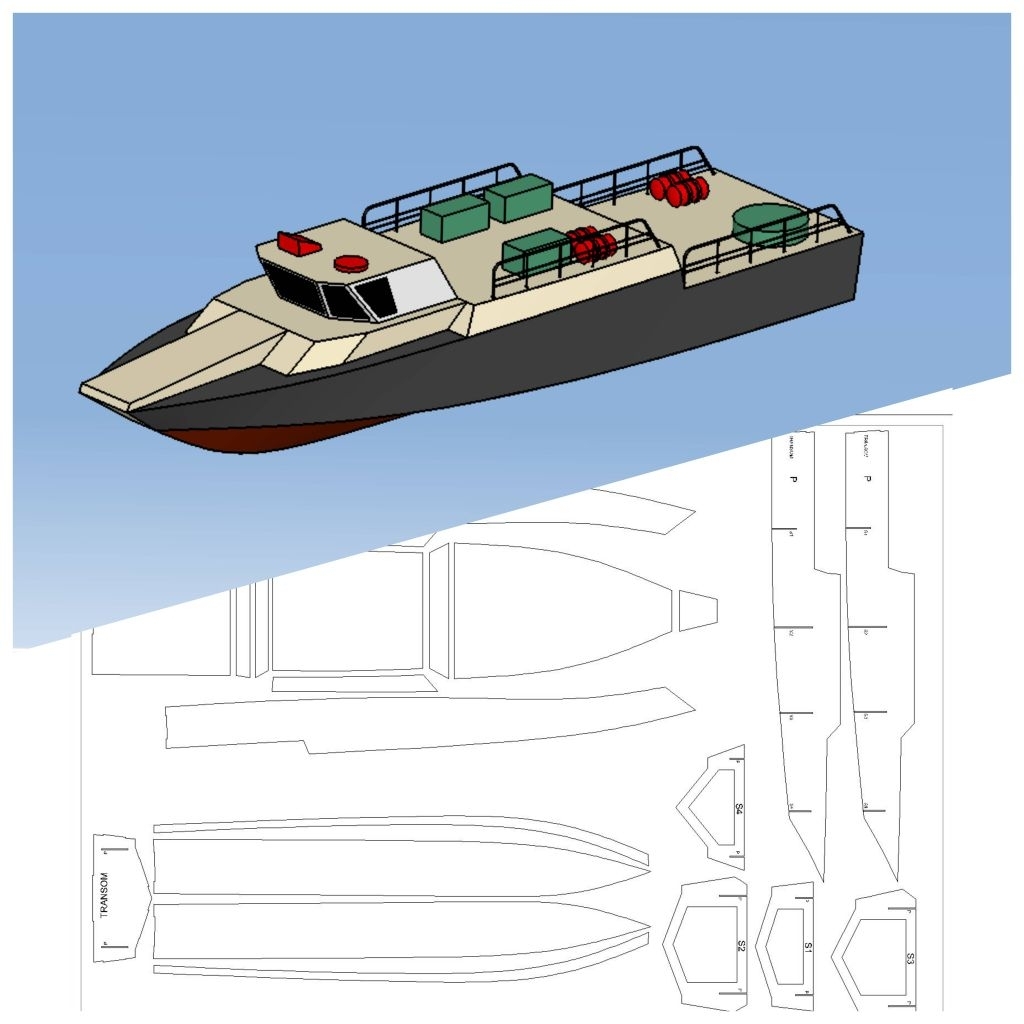 Desain Gambar Pola Miniatur Kapal Rc Boat Plan Patrol Boat 3