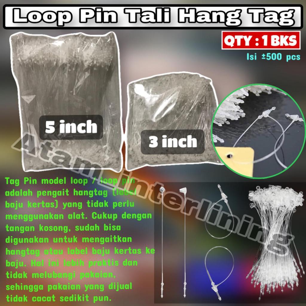 

1 Bungkus Loop Pin Lock Pin Hang Tag Label isi ±500 pcs | Tali Lop pin label harga /Lock Pins String