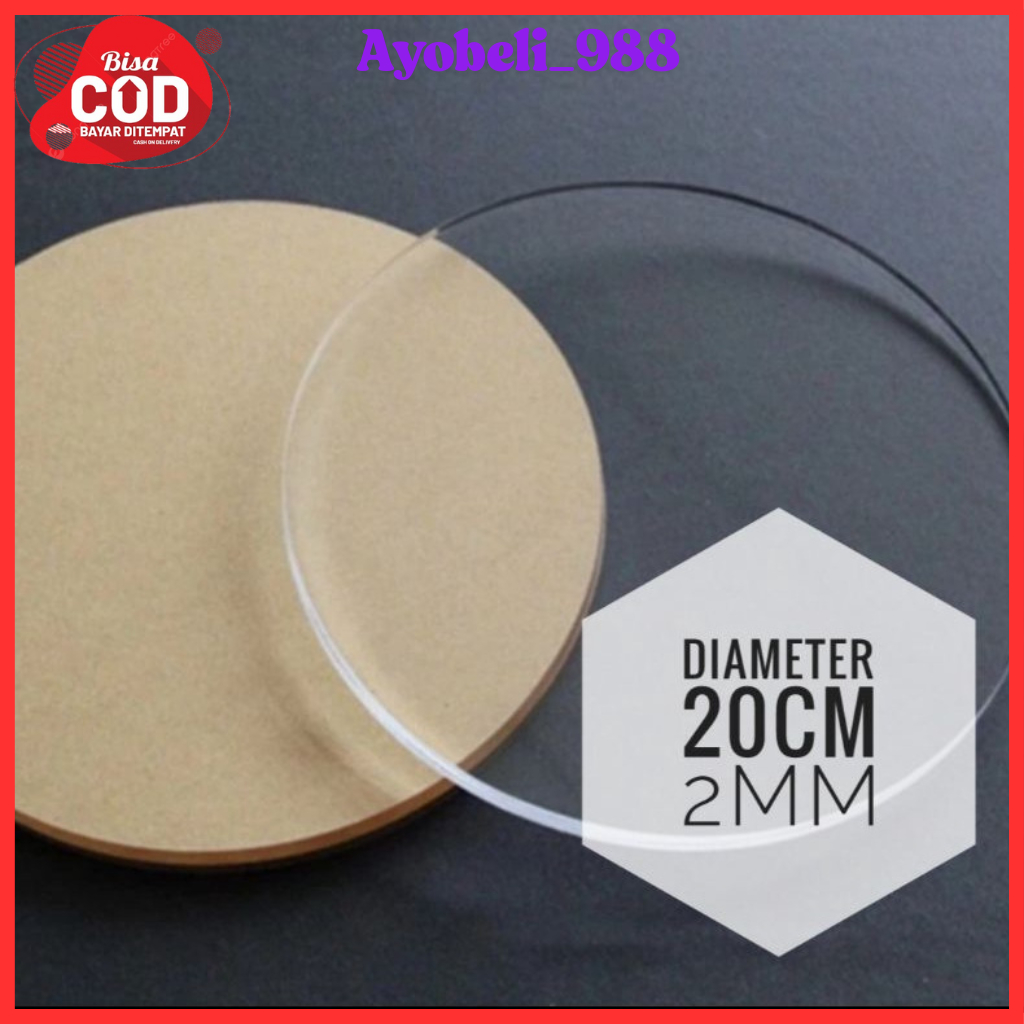 

【COD READY STOCK】Akrilik Bulat / Akrilik Lingkaran Bening Diameter 20 cm 2mm
