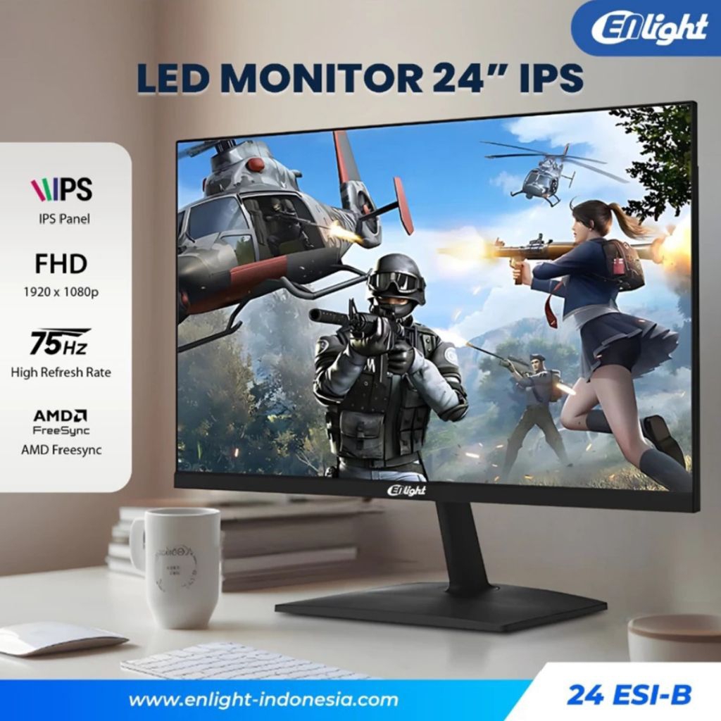LED MONITOR 24INCH FRAMELESS  FHD IPS PANEL HDMI
