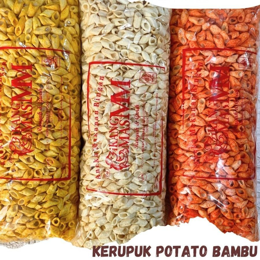 

keripuk potato buncis jagung manis 1bal/potato mini jagung manis 1bal/kerupuk potato mini bambu/kerupuk potato/snack