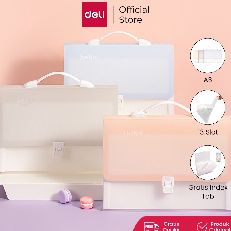 

KODE L32O Deli Map Harmonika Expanding File A4 13 Slot Gratis Index Tab P5