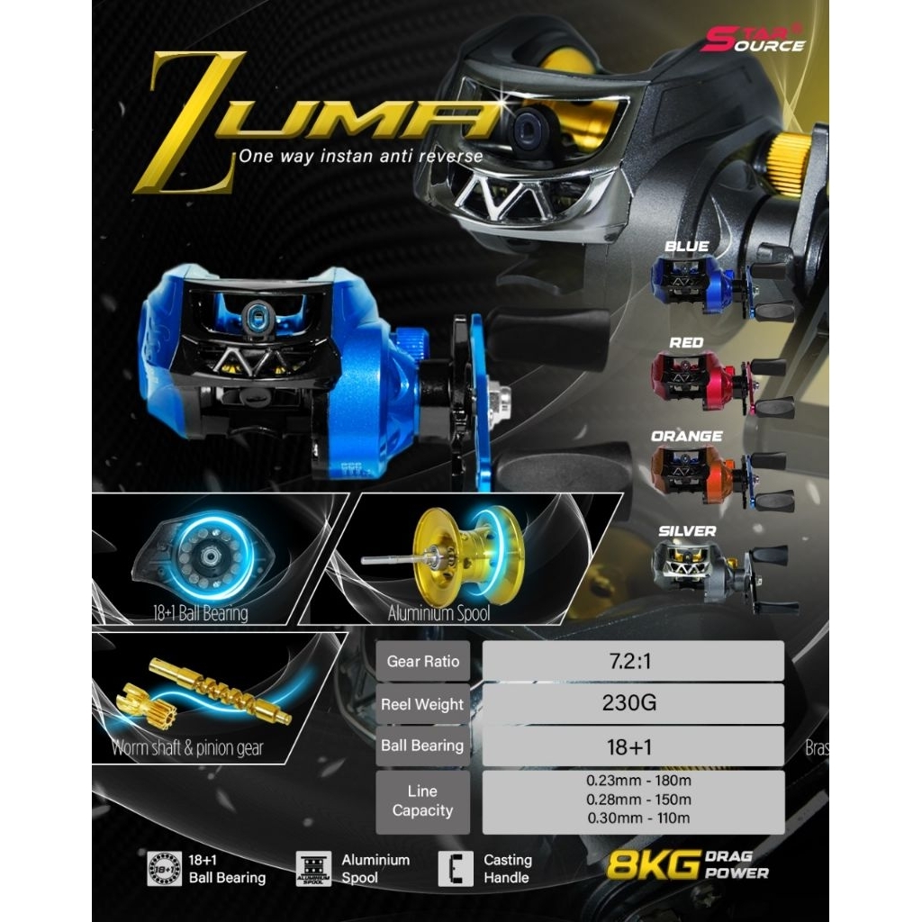 reel BC Zuma starsource reel BC murah