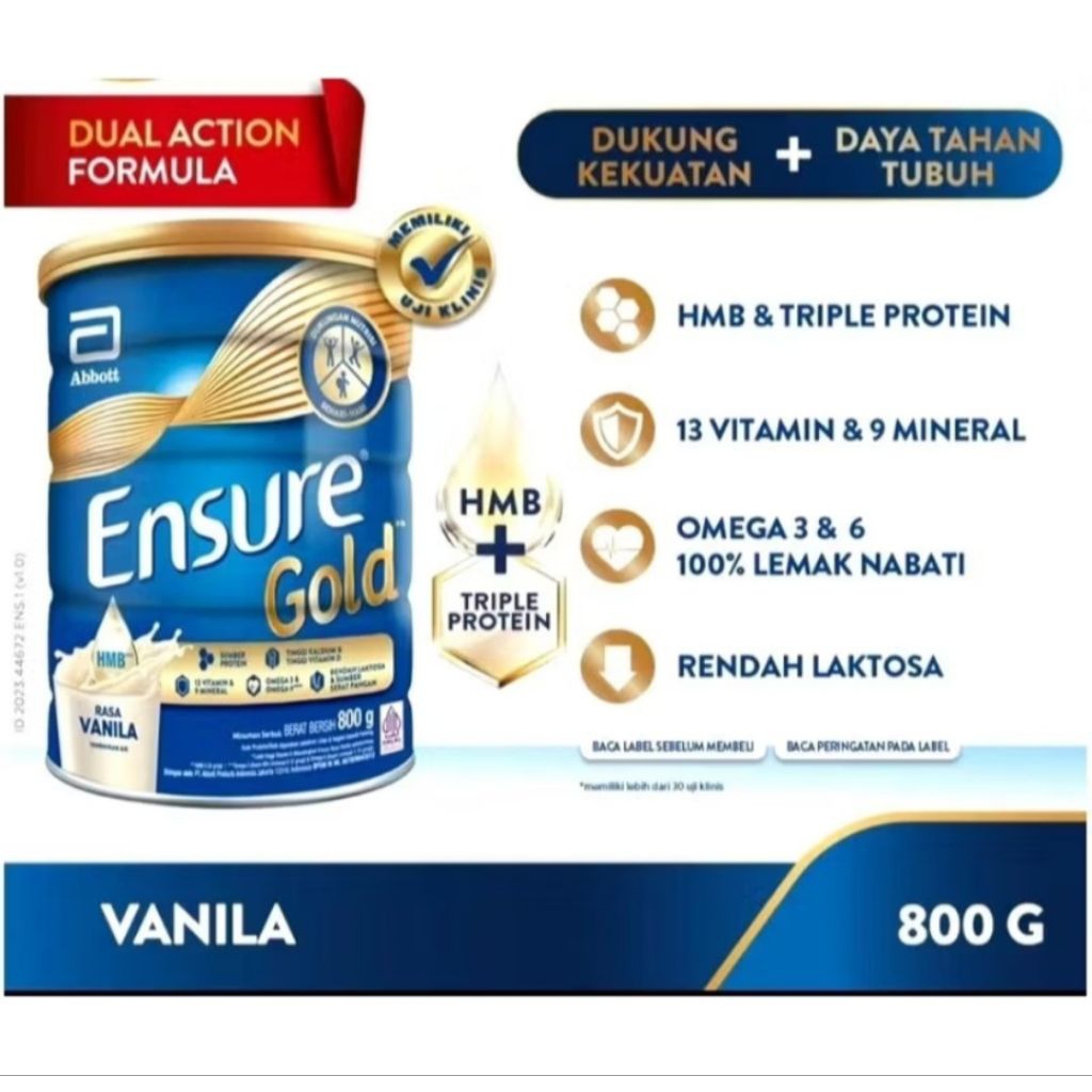 

ENSURE GOLD VANILA 800 GRAM / ENSURE GOLD COKLAT 800 GRAM