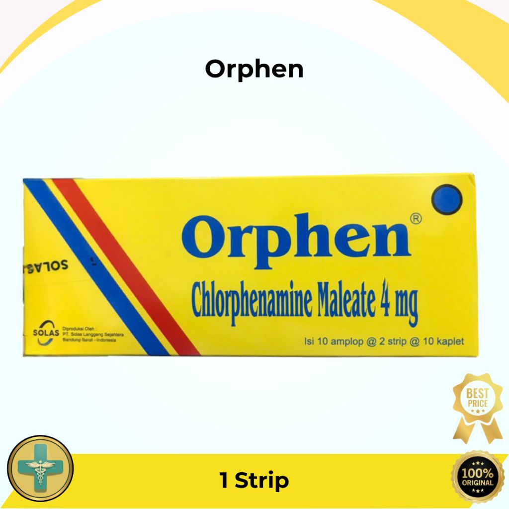 Orphen Tablet – Obat Alergi Gatal Gatal, Biduran, Alergi Kulit, Rhinitis, Flu – 1 Strip Isi 10 Table