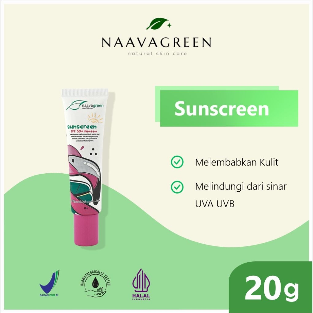 [ORIGINAL TERMURAH] Naavagreen Krim Siang Sunscreen / Naava Green SC / NG - SUNSCREEN